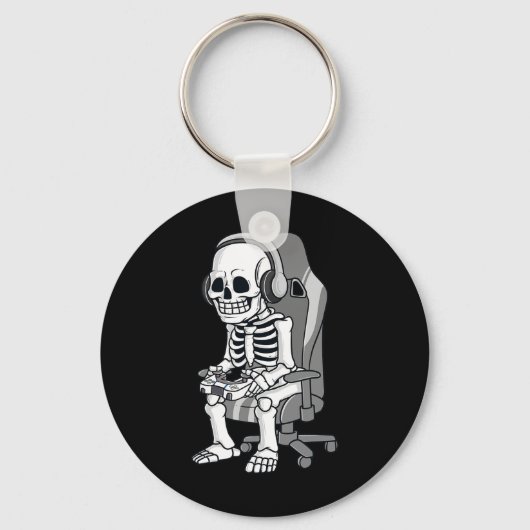 Gaminghalloween Skeleton Scary Gamer Boys Kinder Sleutelhanger (Voorkant)