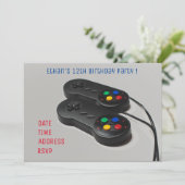 Gamingjongens verjaardagsfeestje kaart (Staand voorkant)