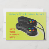 Gamingjongens verjaardagsfeestje kaart (Voorkant)