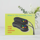 Gamingjongens verjaardagsfeestje kaart (Staand voorkant)