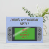 Gamingjongens verjaardagsfeestje kaart (Staand voorkant)