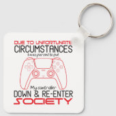 Gamingliefhebbers zetten mijn controller neer grap sleutelhanger (Achterkant)