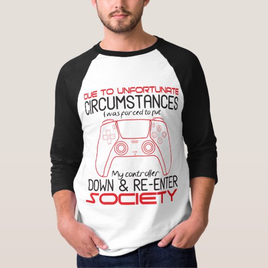 Gamingliefhebbers zetten mijn controller neer grap t-shirt (Voorkant)
