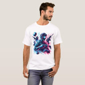 Gamingmodus geactiveerd - Neon Gamer Art T-shirt (Voorkant volledig)