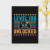 Gamingniveau 100 100e verjaardag zonder vergrendel kaart (Gele Bloem)