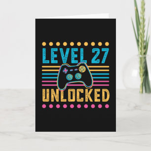 Gamingniveau 27 ontgrendeld 27e Birthday-cadeau Kaart