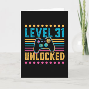 Gamingniveau 31 Onvergrendelde 31e Birthday Gamer- Kaart