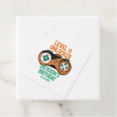 Gamingniveau ontgrendelde balken op zaterdag bedankjes labels (In situ)