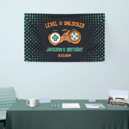 Gamingniveau ontgrendelde balken op zaterdag spandoek (Beurs)