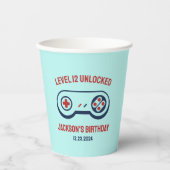 Gamingniveau ontgrendelde videogames Birthday Papieren Bekers (Voorkant)