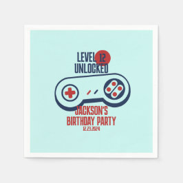 Gamingniveau ontgrendelde videogames Birthday Servet