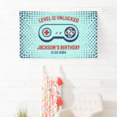 Gamingniveau ontgrendelde videogames Birthday Spandoek (Insitu)