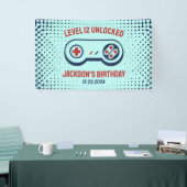 Gamingniveau ontgrendelde videogames Birthday Spandoek (Beurs)
