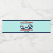 Gamingniveau ontgrendelde videogames Birthday Waterfles Etiket (Enkel label)