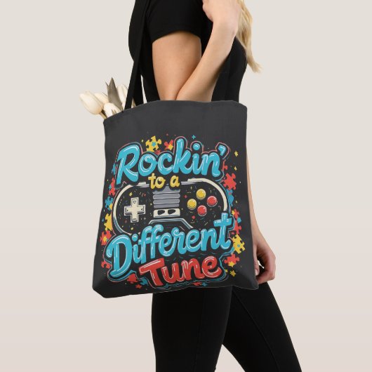 Gamingpad die op een andere toon rockt Autisme  Tote Bag (Dichtbij)