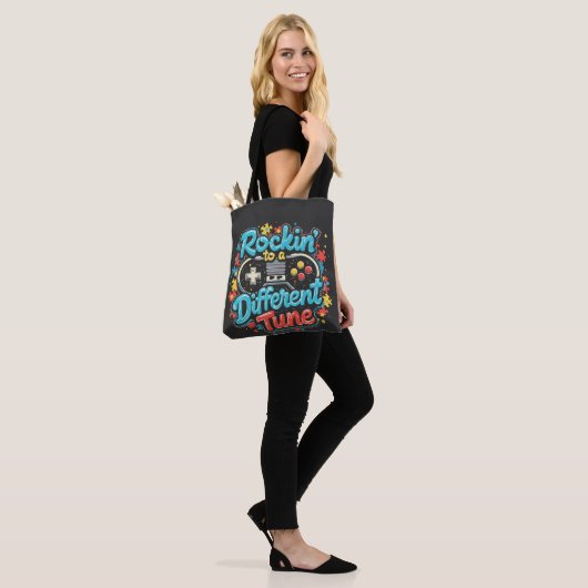 Gamingpad die op een andere toon rockt Autisme  Tote Bag (Op model)