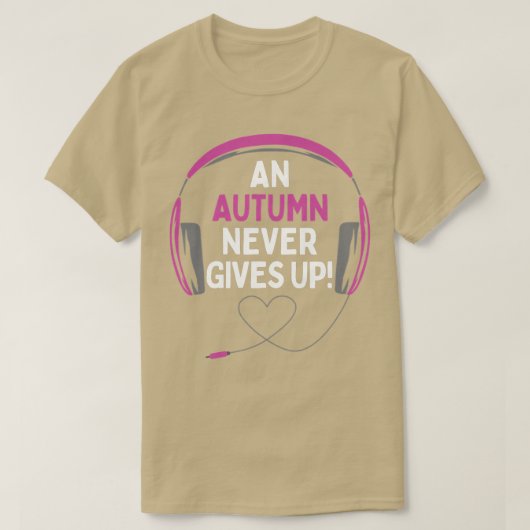 Gamingprijsopgave Een herfst geeft nooit headsetpr T-shirt (Design voorkant)