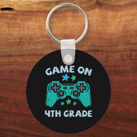 Gamingspel op 4e klas 4e klas op school G Sleutelhanger (Achterkant)
