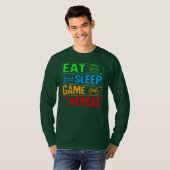 Gamingspelen Eat Sleep Game Herhaal Gift Multiplay T-shirt (Voorkant volledig)