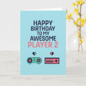 Gamingvideo Spelspeler 2 Funny Gamer Birthday Kaart (Gele Bloem)