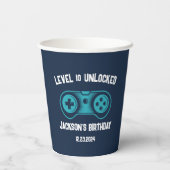 Gamingvideothema Gamer Boy Birthday Party Papieren Bekers (Achterkant)