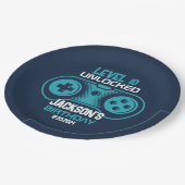 Gamingvideothema Gamer Boy Birthday Party Papieren Bordje (Gekanteld)