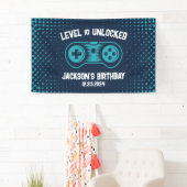 Gamingvideothema Gamer Boy Birthday Party Spandoek (Insitu)