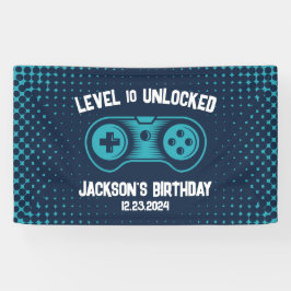 Gamingvideothema Gamer Boy Birthday Party Spandoek