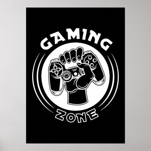 Gamingzone, Mancave - Grappig videogamer, game P Poster (Voorkant)
