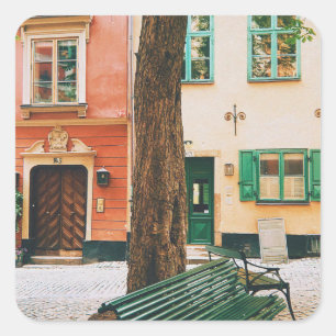 Gamla Stan, de oude stad van Stockholm Vierkante Sticker