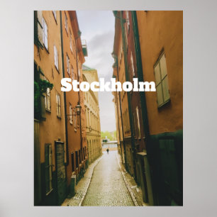 Gamla Stan, Stockholm Aandenken, Retro Europese Poster