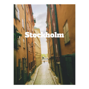 Gamla Stan, Stockholm Souvenir, Retro Europese Foto Afdruk