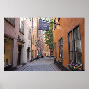 Gamla Stan, Stockholm, Zweden; Pastels Cobblestone Poster