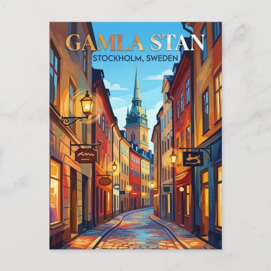 Gamla Stan Zweden Briefkaart (Voorkant)