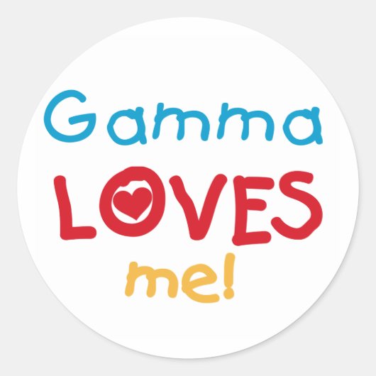 Gamma Loves Me T-shirts en geschenken Ronde Sticker (Voorkant)
