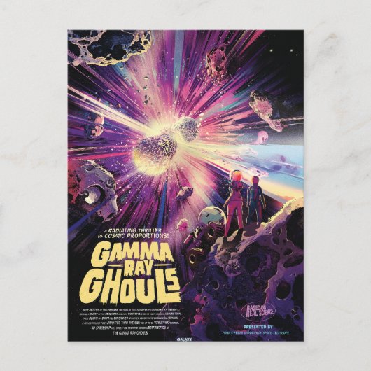 Gamma Ray Burst Pulsars Kilonova kosmische botsing Briefkaart (Voorkant)