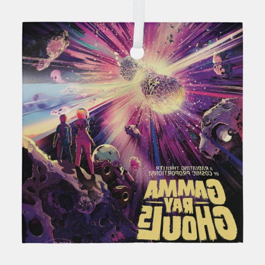 Gamma Ray Burst Pulsars Kilonova kosmische botsing Glas Ornament (Achterkant)