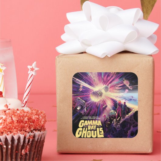 Gamma Ray Burst Pulsars Kilonova kosmische botsing Vierkante Sticker (Feest)