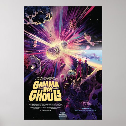 Gamma Stralingsuitbarsting Pulsars Kilonova Kosmis Poster (Voorkant)