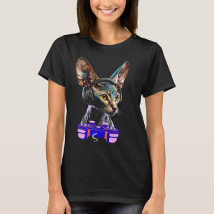 Gammende Oosterse Korthaar Kat Speler Videogamer T-shirt