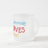 Gammie Loves Me T-shirts en geschenken Matglas Koffiemok (Voorkant rechts)