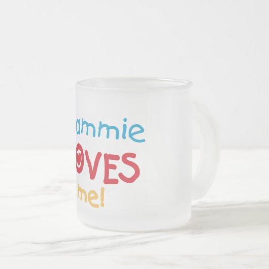 Gammie Loves Me T-shirts en geschenken Matglas Koffiemok (Voorkant rechts)