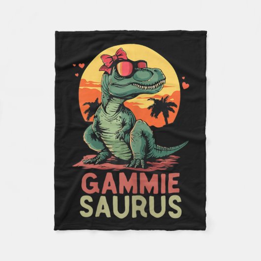 Gammiesaurus Dino Dinosaur Gammie-saurus T-rex Fun Fleece Deken (Voorkant)