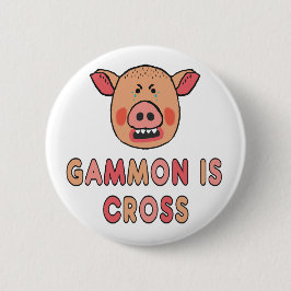Gammon is een kruis ronde button 5,7 cm