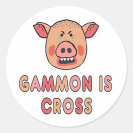 Gammon is een kruis ronde sticker