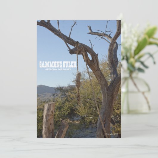 Gammons Gulch Oude Westen Hanging Tree Hangman Kaart (Staand voorkant)