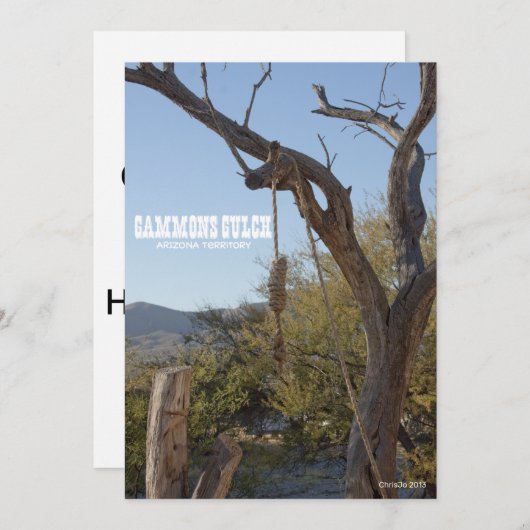 Gammons Gulch Oude Westen Hanging Tree Hangman Kaart (Voorkant / Achterkant)