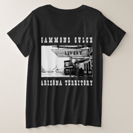 Gammons Gulch Western Arizona Territory Grote Maat T-shirt (Design achterkant)