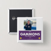 Gammons voor de Londense burgemeester en supporter Vierkante Button 5,1 Cm (Voorkant /achterkant)