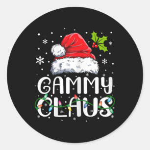 Gammy Claus Kerstman Matching Familie Kerstmis P Ronde Sticker